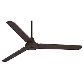 Image2 of 60" Casa Vieja Turbina DC Damp Rated Bronze Ceiling Fan with Remote