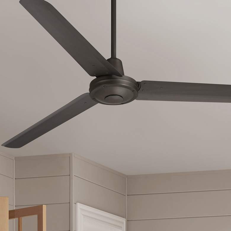 Image 1 60 inch Casa Vieja Turbina DC Damp Rated Bronze Ceiling Fan with Remote