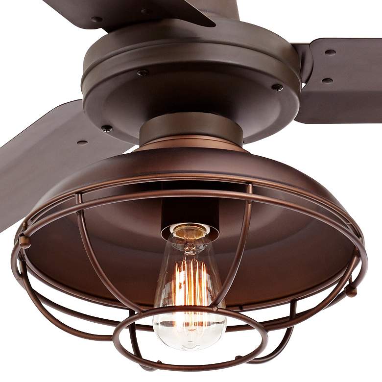 Image 3 60" Casa Vieja Turbina DC LED Bronze Damp Ceiling Fan with Remote more views