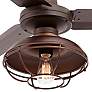 3_60" Casa Vieja Turbina DC LED Bronze Damp Ceiling Fan with Remote more views