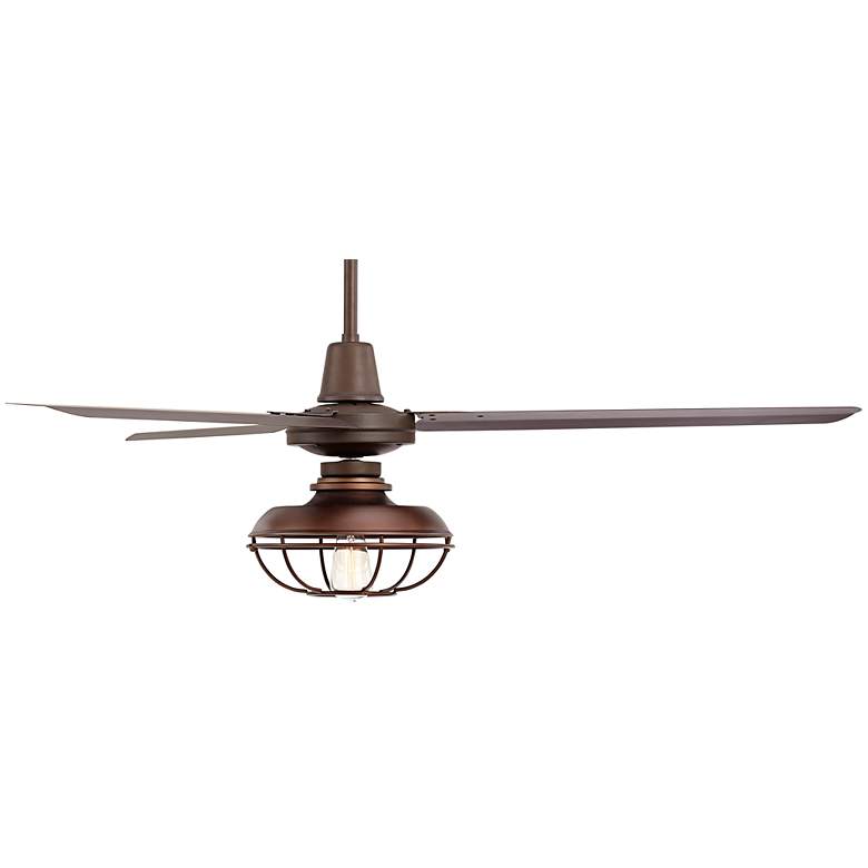Image 7 60" Casa Vieja Turbina DC LED Bronze Damp Ceiling Fan with Remote more views