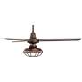 7_60" Casa Vieja Turbina DC LED Bronze Damp Ceiling Fan with Remote more views