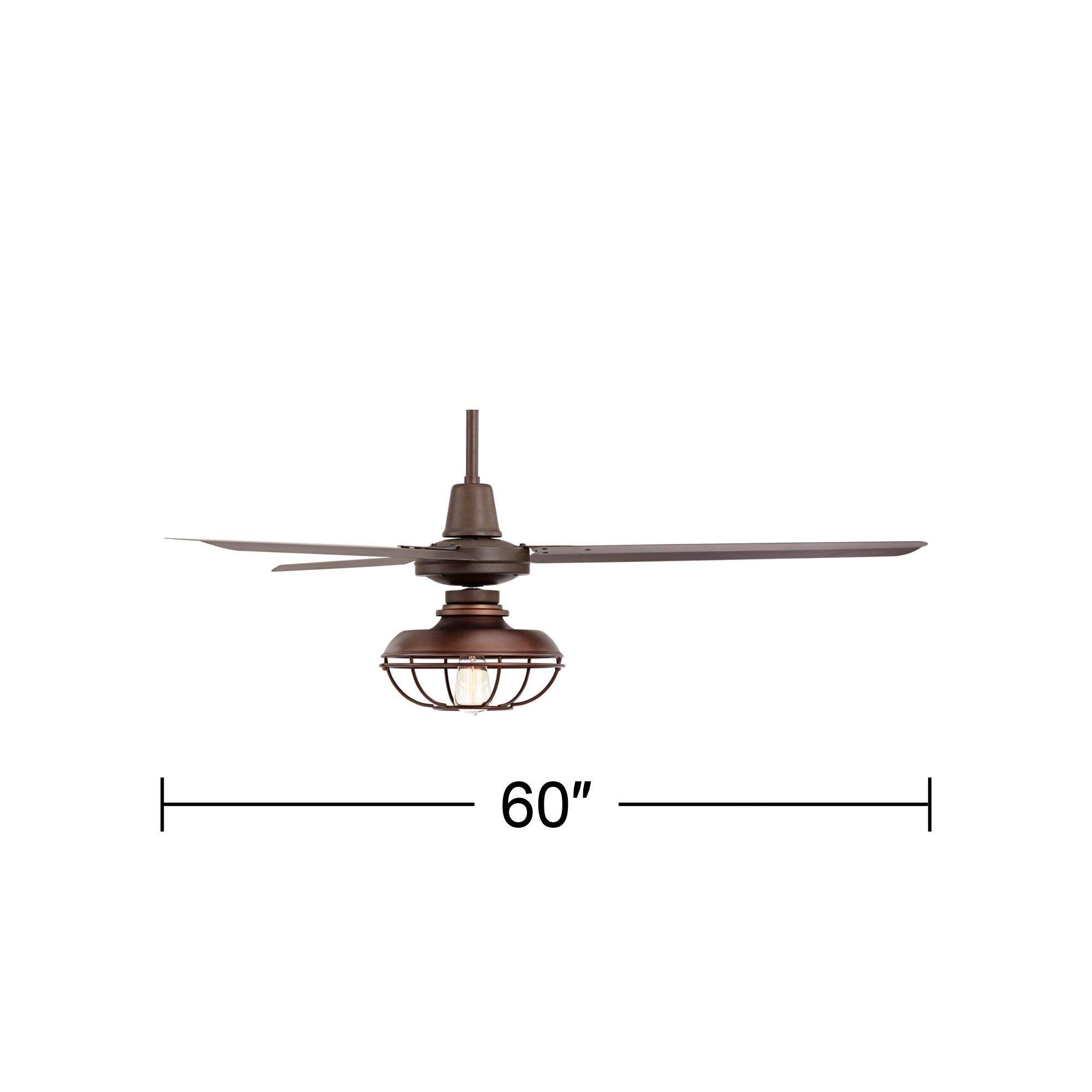 60" Casa Vieja Turbina DC LED Bronze Damp Ceiling Fan with Remote