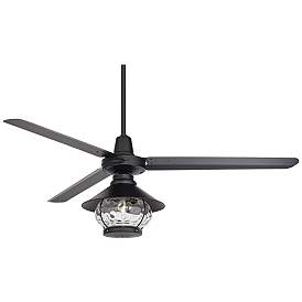 Image2 of 60" Casa Vieja Turbina LED DC-Damp Matte Black Ceiling Fan with Remote