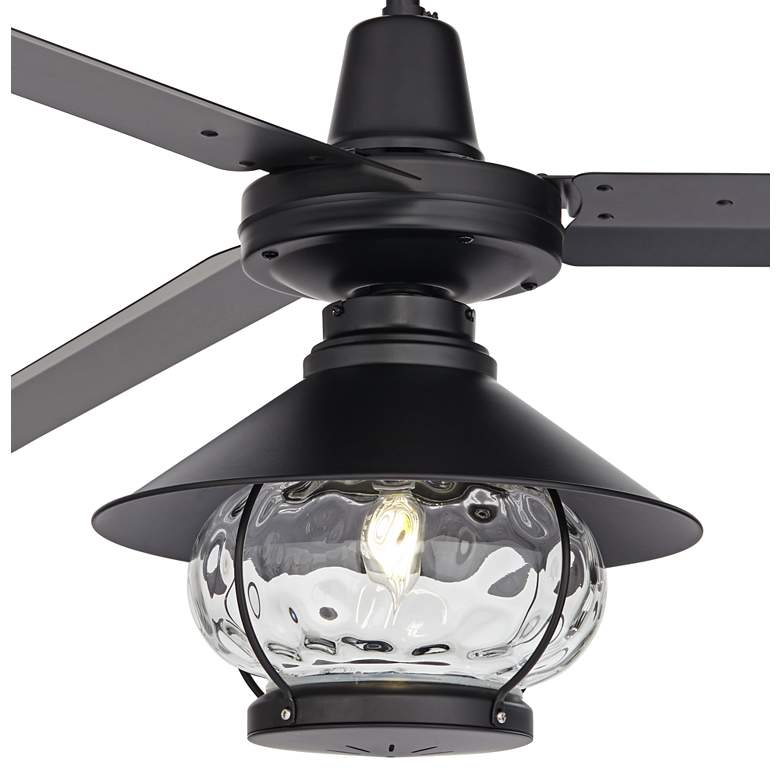 Image 3 60" Casa Vieja Turbina LED DC-Damp Matte Black Ceiling Fan with Remote more views