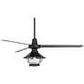 60" Casa Vieja Turbina LED DC-Damp Matte Black Ceiling Fan with Remote