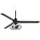 60" Casa Vieja Turbina Matte Black Cage Light Ceiling Fan with Remote