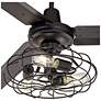 3_60" Casa Vieja Turbina Matte Black Cage Light Ceiling Fan with Remote more views