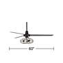 60" Casa Vieja Turbina Matte Black Cage Light Ceiling Fan with Remote