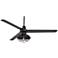 60" Casa Vieja Turbina Matte Black Damp Cage Ceiling Fan with Remote