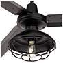 3_60" Casa Vieja Turbina Matte Black Damp Cage Ceiling Fan with Remote more views
