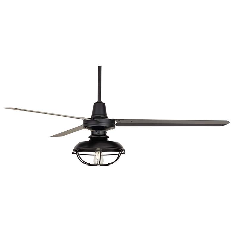 Image 6 60" Casa Vieja Turbina Matte Black Damp Cage Ceiling Fan with Remote more views