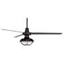 6_60" Casa Vieja Turbina Matte Black Damp Cage Ceiling Fan with Remote more views
