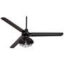 7_60" Casa Vieja Turbina Matte Black Damp Cage Ceiling Fan with Remote more views