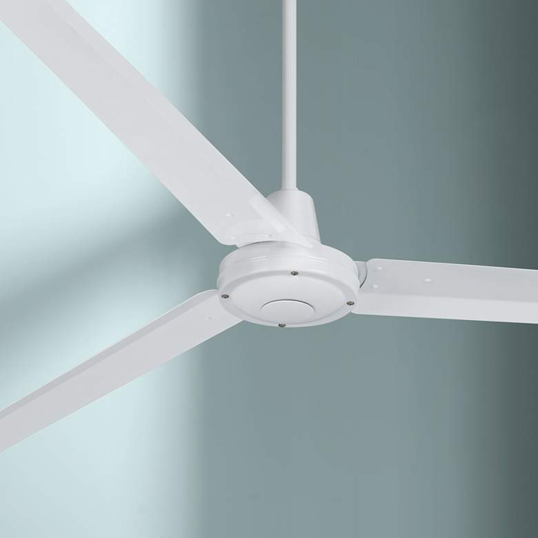Image 1 60" Casa Vieja Turbina Modern White Ceiling Fan with Remote