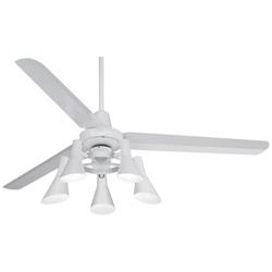 60&quot; Casa Vieja Turbina&#8482; White Ceiling Fan with Remote