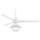 60" Casa Vieja Turbina White Lantern Damp Ceiling Fan with Remote