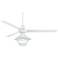 60" Casa Vieja Turbina White Lantern Damp Ceiling Fan with Remote