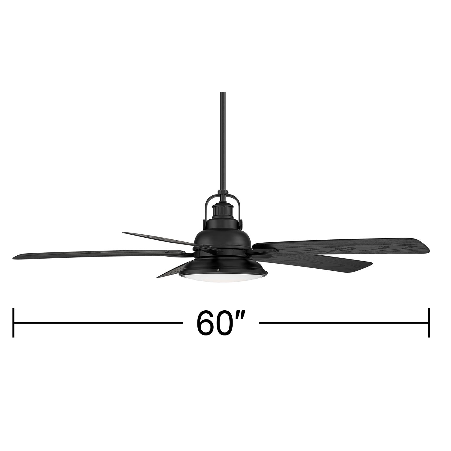 60" Casa Vieja Wind and Sea Black LED Wet Rated Ceiling Fan in scene