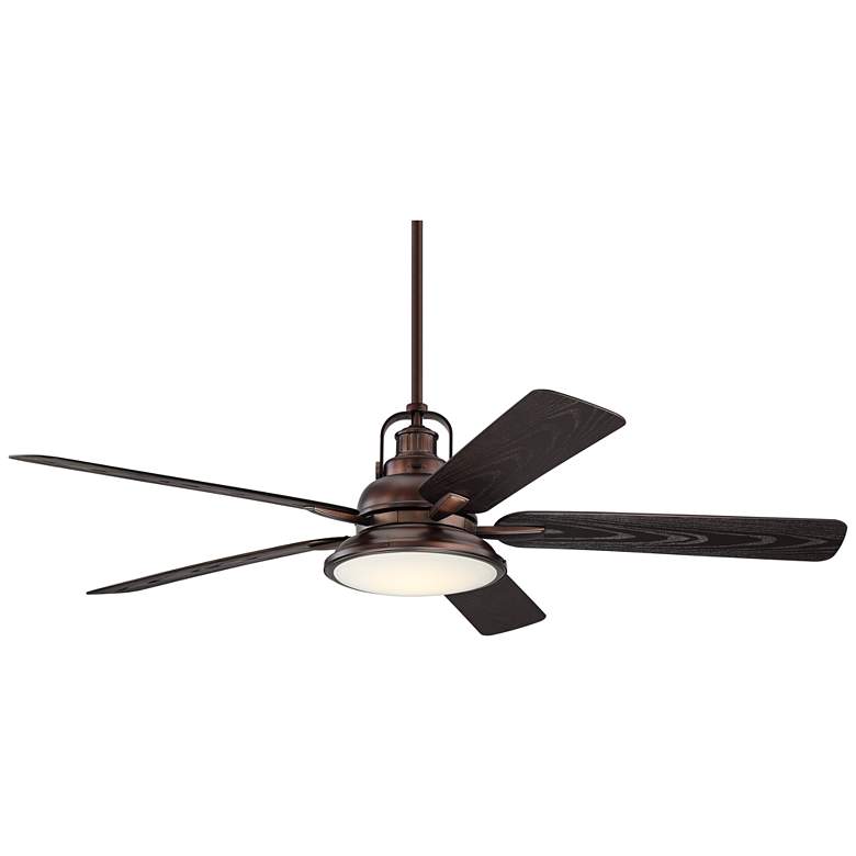 Image 2 60" Casa Vieja Wind and Sea Bronze LED Outdoor Ceiling Fan with Remote