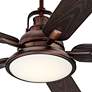 3_60" Casa Vieja Wind and Sea Bronze LED Outdoor Ceiling Fan with Remote more views