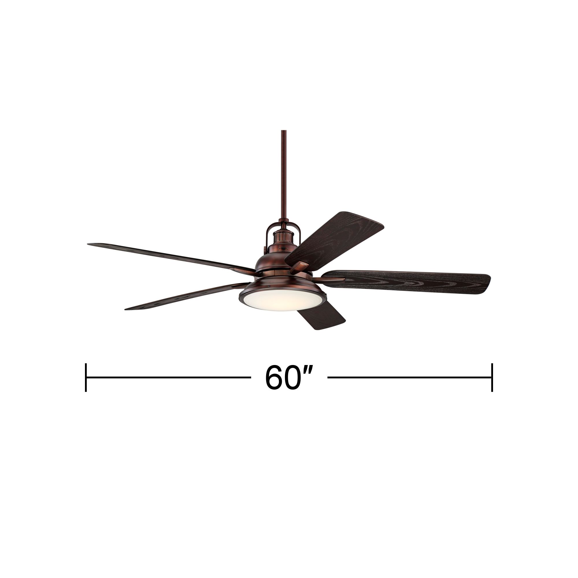 60" Casa Vieja Wind and Sea Bronze LED Wet Rated Ceiling Fan