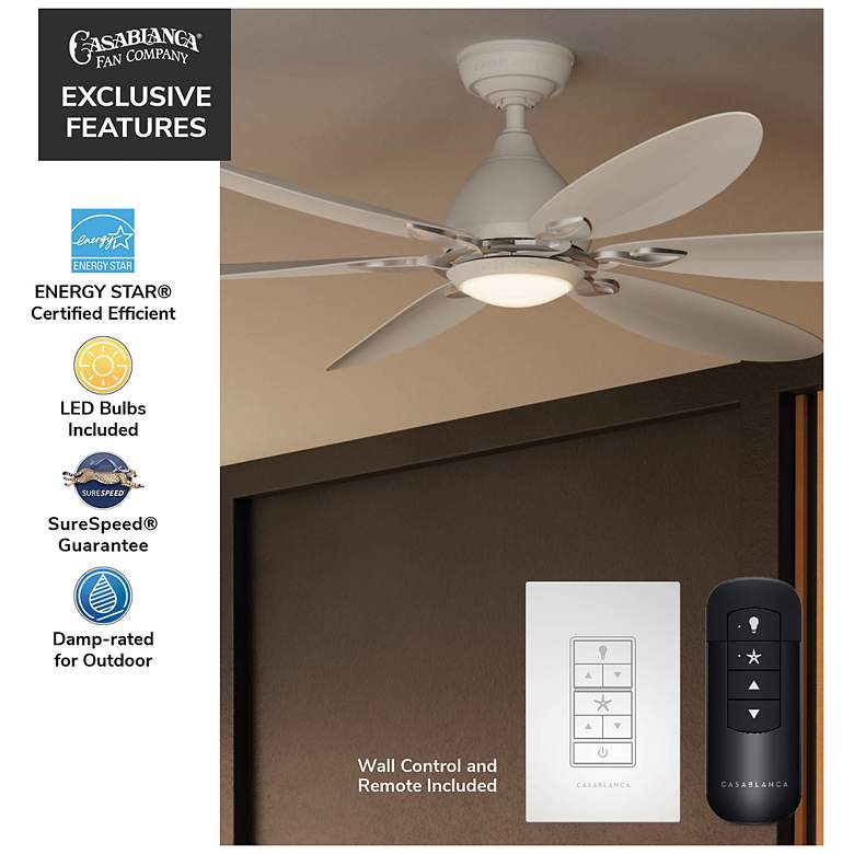 Image 4 60" Casablanca Azalea ENERGY STAR Fresh White Damp Rated Ceiling Fan more views