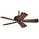 60" Casablanca Fellini Cocoa Wood Blades Ceiling Fan with Wall Control