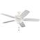 60" Colony Matte White LED Damp Pull Chain Ceiling Fan