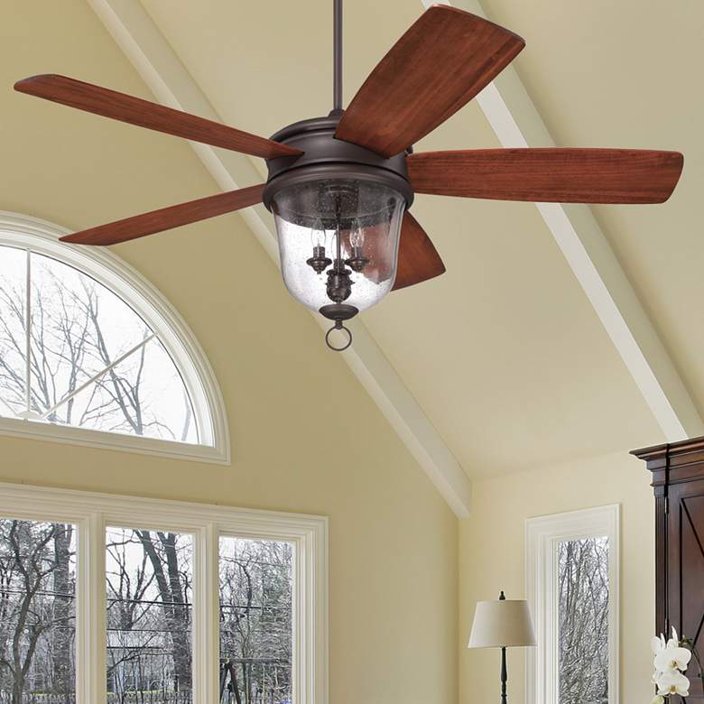 Image 2 60 inch Craftmade Fredericksburg Bronze Gilded Ceiling Fan with Remote