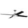 60" Craftmade Moderne Brushed Nickel LED Ceiling Fan with Remote