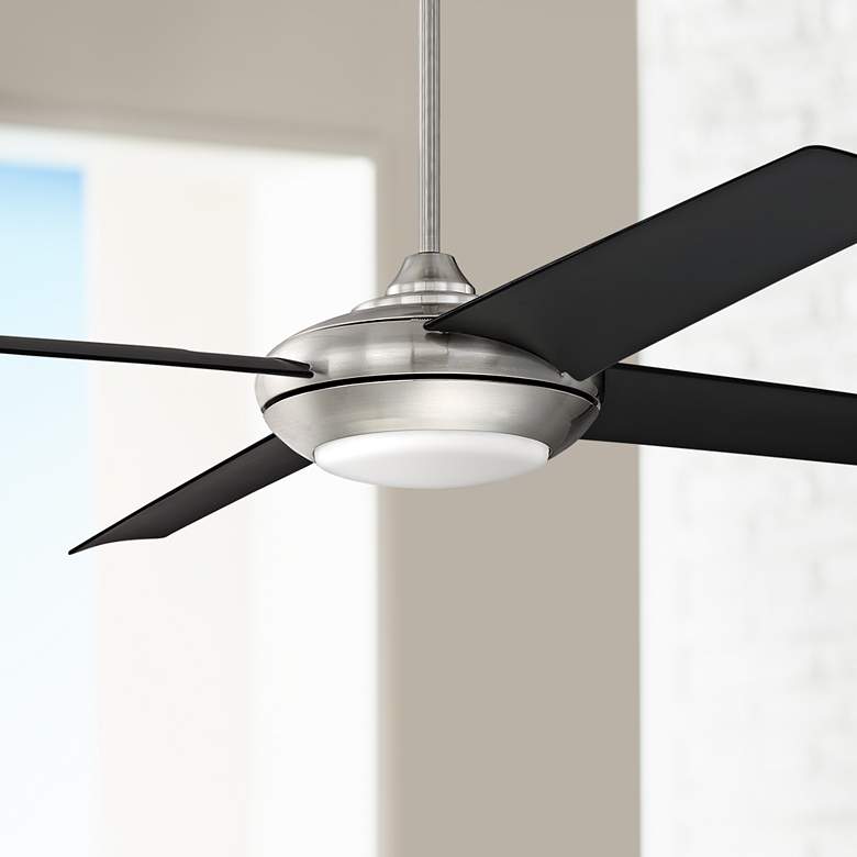 Image 1 60" Craftmade Moderne Brushed Nickel LED Ceiling Fan with Remote