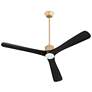 60" Cyan Design Shamal Aged Brass Matte Black Ceiling Fan with Remote