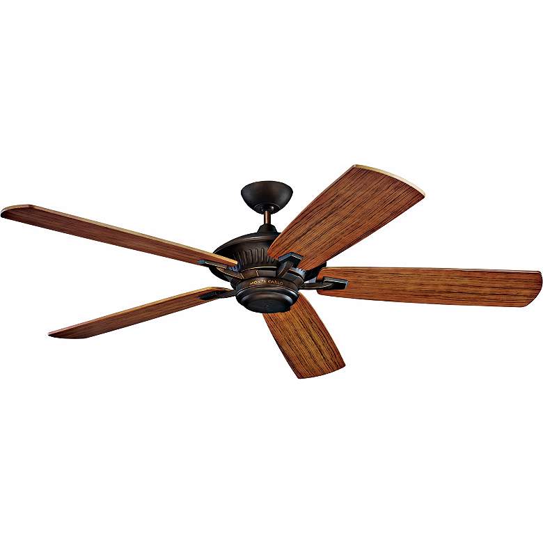 Image 2 60" Cyclone Bronze and Walnut Wet Location Pull Chain Ceiling Fan