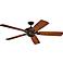 60" Cyclone Bronze and Walnut Wet Location Pull Chain Ceiling Fan