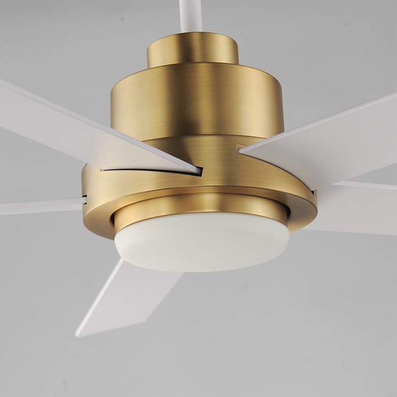 Image 7 60" Daisy Natural Aged Brass LED Ceiling Fan w/ White Blades more views
