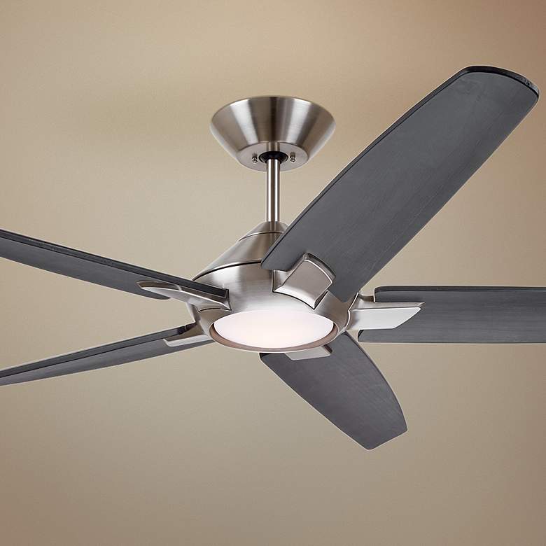 Image 1 60 inch Dorian Eco Brushed Steel - Charcoal LED Ceiling Fan