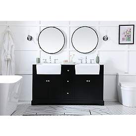 Image5 of 60 Inch Double Bathroom Vanity In Black more views