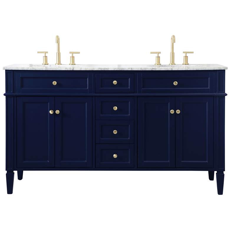 Image 1 60 Inch Double Bathroom Vanity In Blue