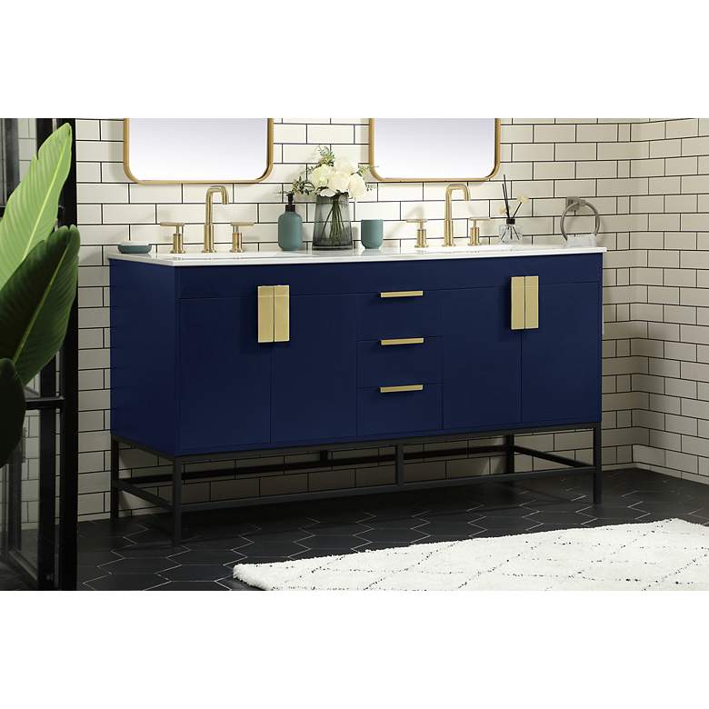 Image 4 60 Inch Double Bathroom Vanity more views