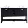 2_60 Inch Double Sink Bathroom Vanity Set In Black