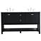60 Inch Double Sink Bathroom Vanity Set In Black
