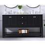 1_60 Inch Double Sink Bathroom Vanity Set In Black