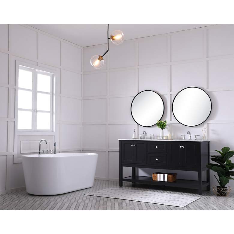 Image 5 60 Inch Double Sink Bathroom Vanity Set In Black more views