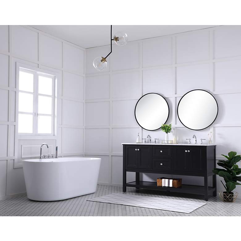 Image 6 60 Inch Double Sink Bathroom Vanity Set In Black more views