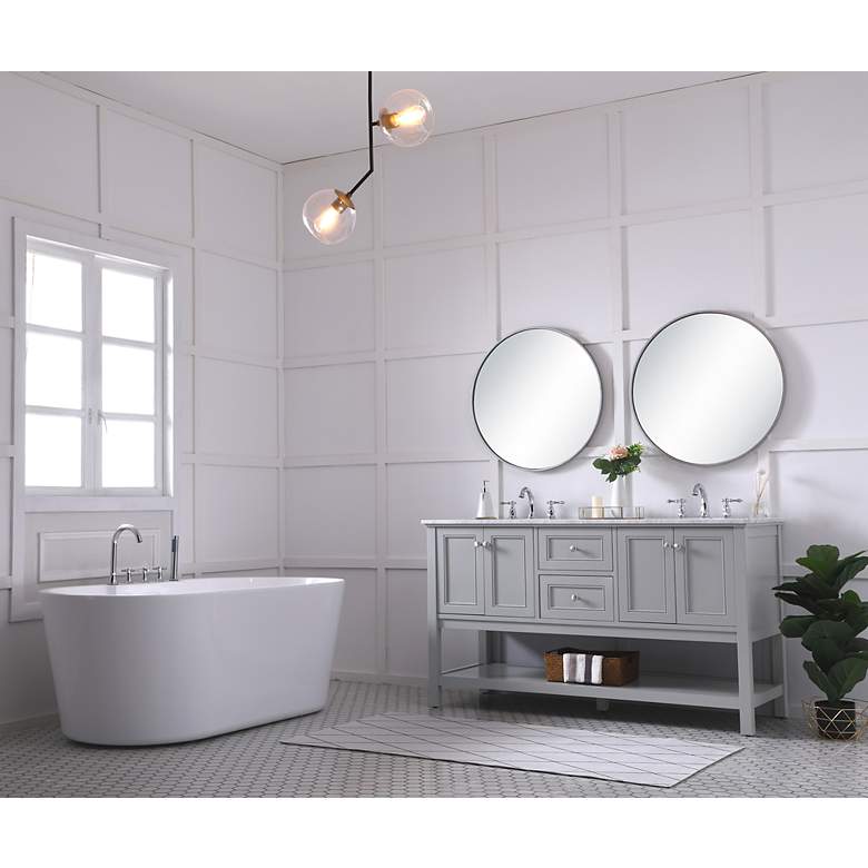 Image 5 60 Inch Double Sink Bathroom Vanity Set In Grey more views