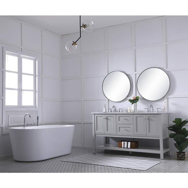 Image 6 60 Inch Double Sink Bathroom Vanity Set In Grey more views