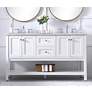 Thumbnail1 of 60 Inch Double Sink Bathroom Vanity Set In White