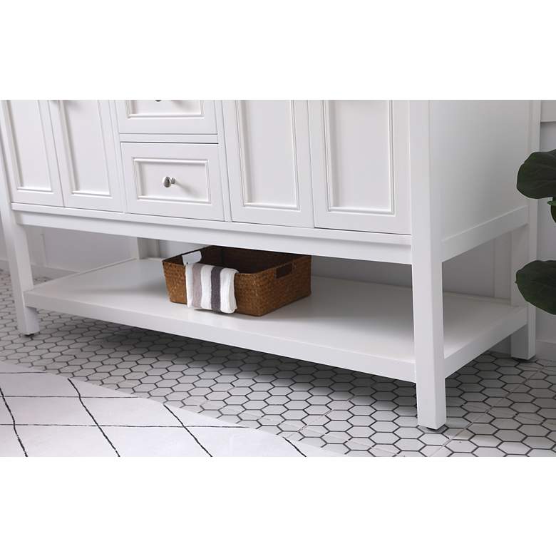 Image 7 60 Inch Double Sink Bathroom Vanity Set In White more views