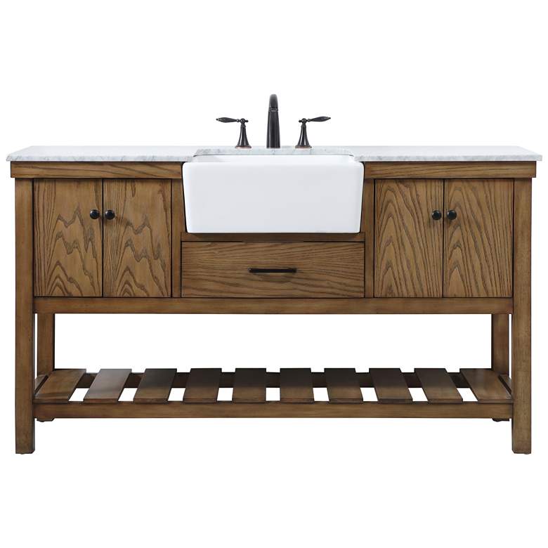 Image 1 60 Inch Driftwood Single Sink Bathroom Vanity